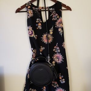 Summer Black Dress with Floral Print